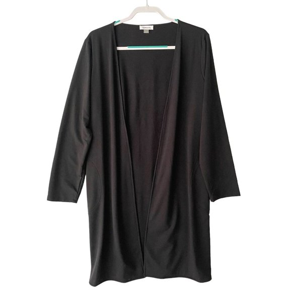 Calvin Klein Black Stretch Top Coat PXL Work Wear - Picture 2 of 7